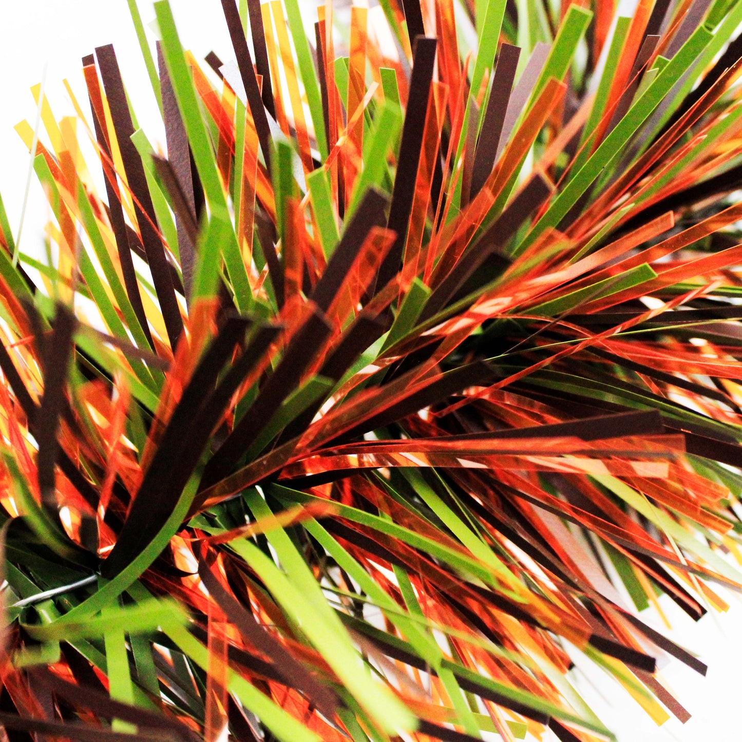 6" Matte Brown Translucent Orange Matte Lime Green Garland 20' Section