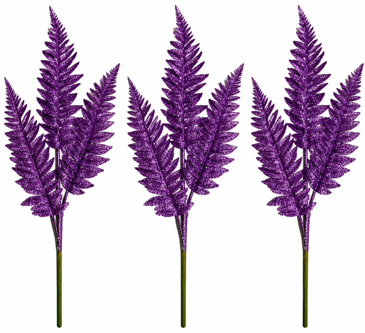 3 Pack of Lavender Layered Leafy Glitter Picks