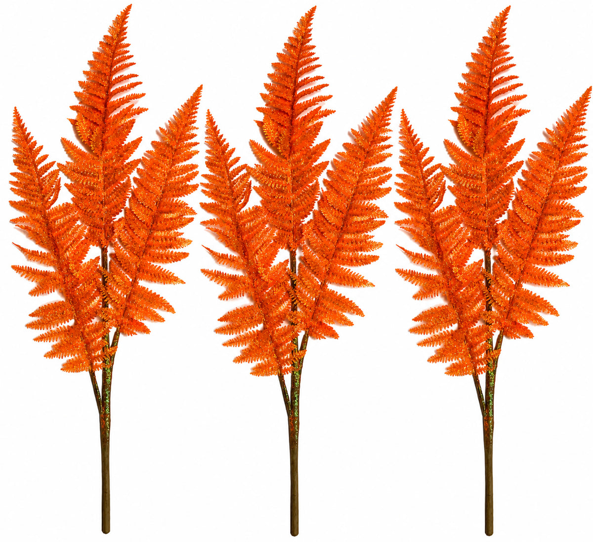 3 Pack of Orange Layered Leafy Glitter Picks