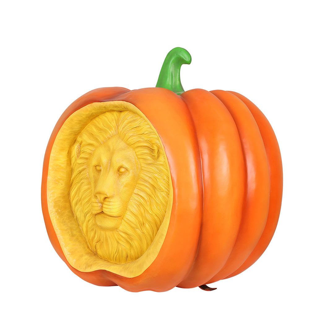 36" Lion Carved Pumpkin