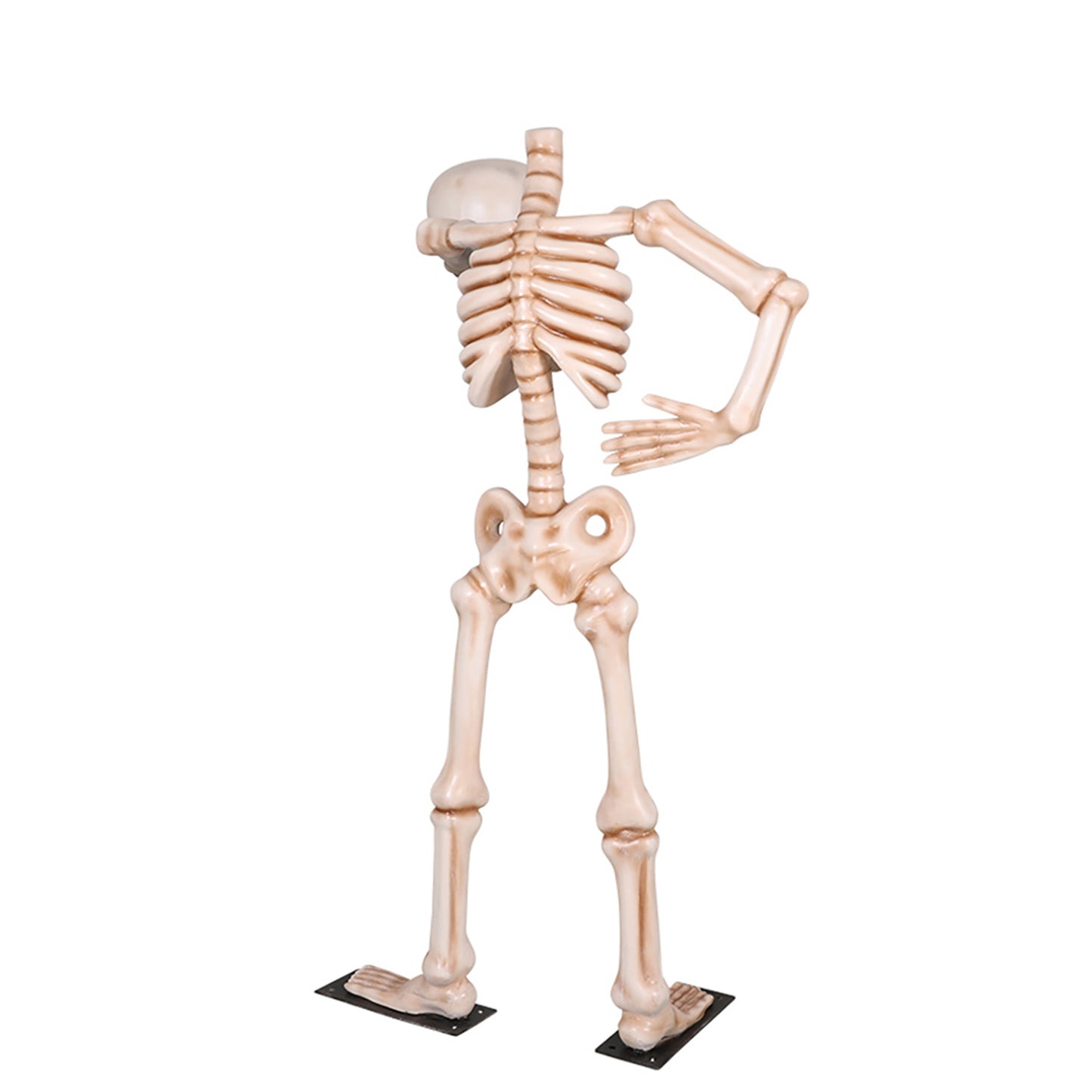 7' Skeleton Holding his Head in his Outstreched Arm with Metal Base