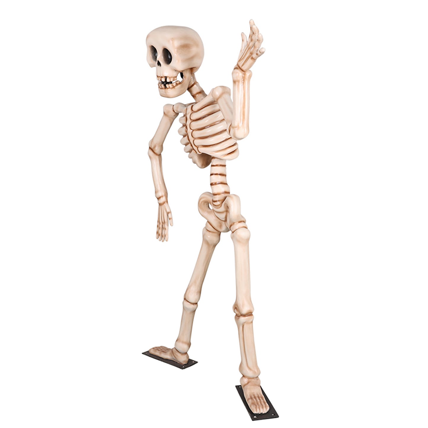 7' Skeleton Waving with Metal Base