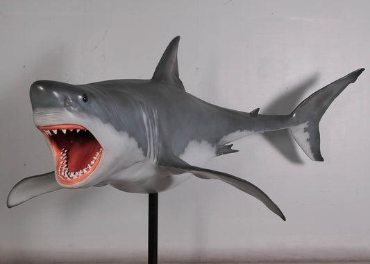 11' Great White Shark with Metal Stand
