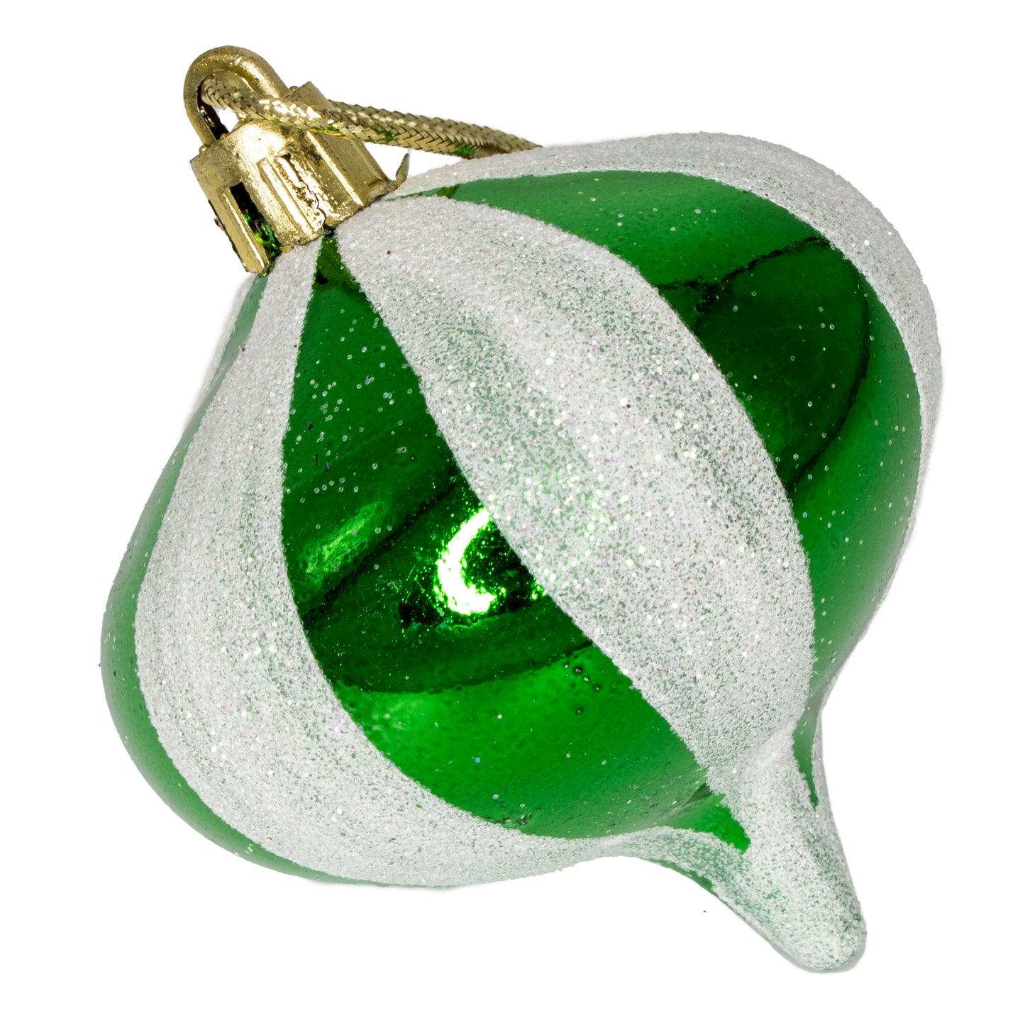36 Pack Green Onion Ornament with Glitter Stripes