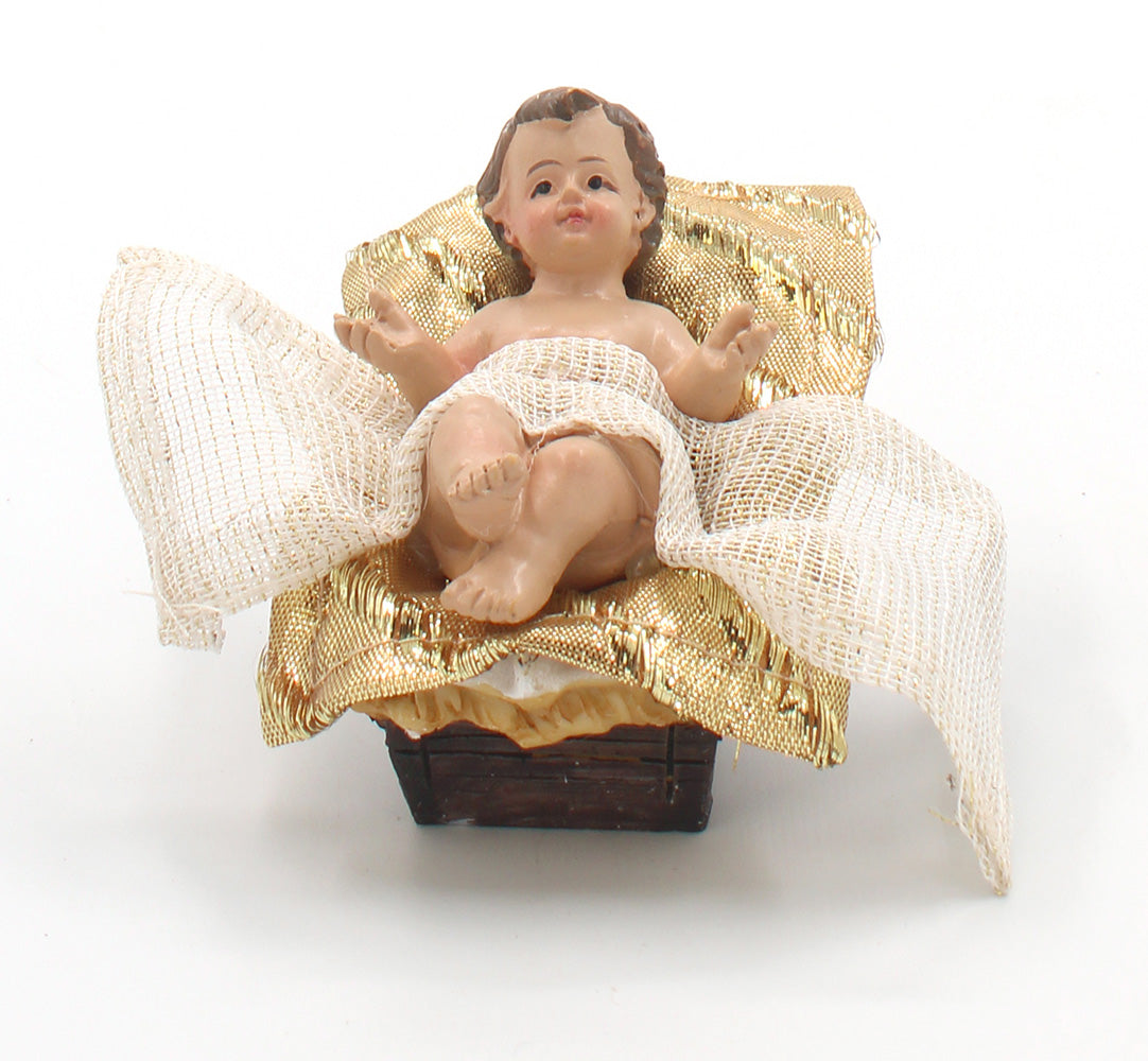 11 Piece 8" Gold Fabric Nativity