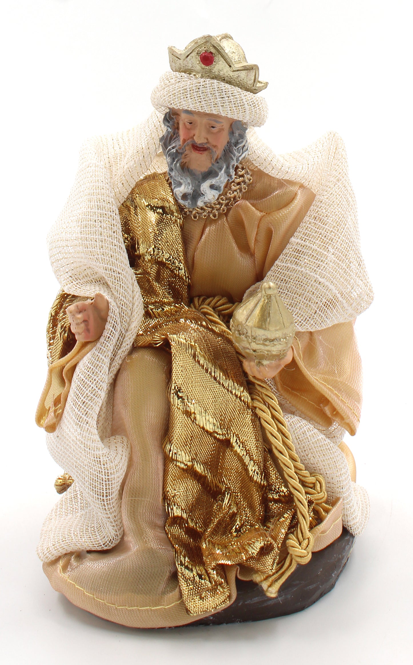 11 Piece 8" Gold Fabric Nativity