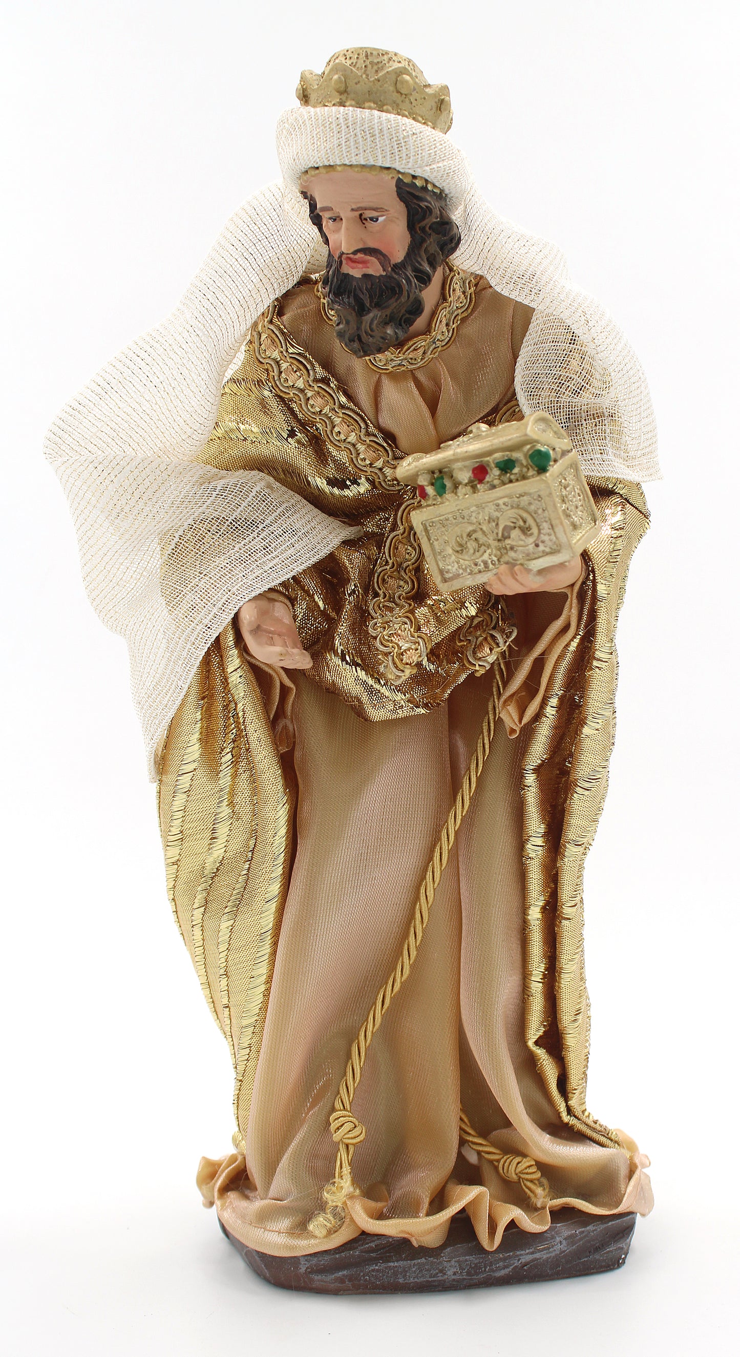 11 Piece 12" Gold Fabric Nativity Set