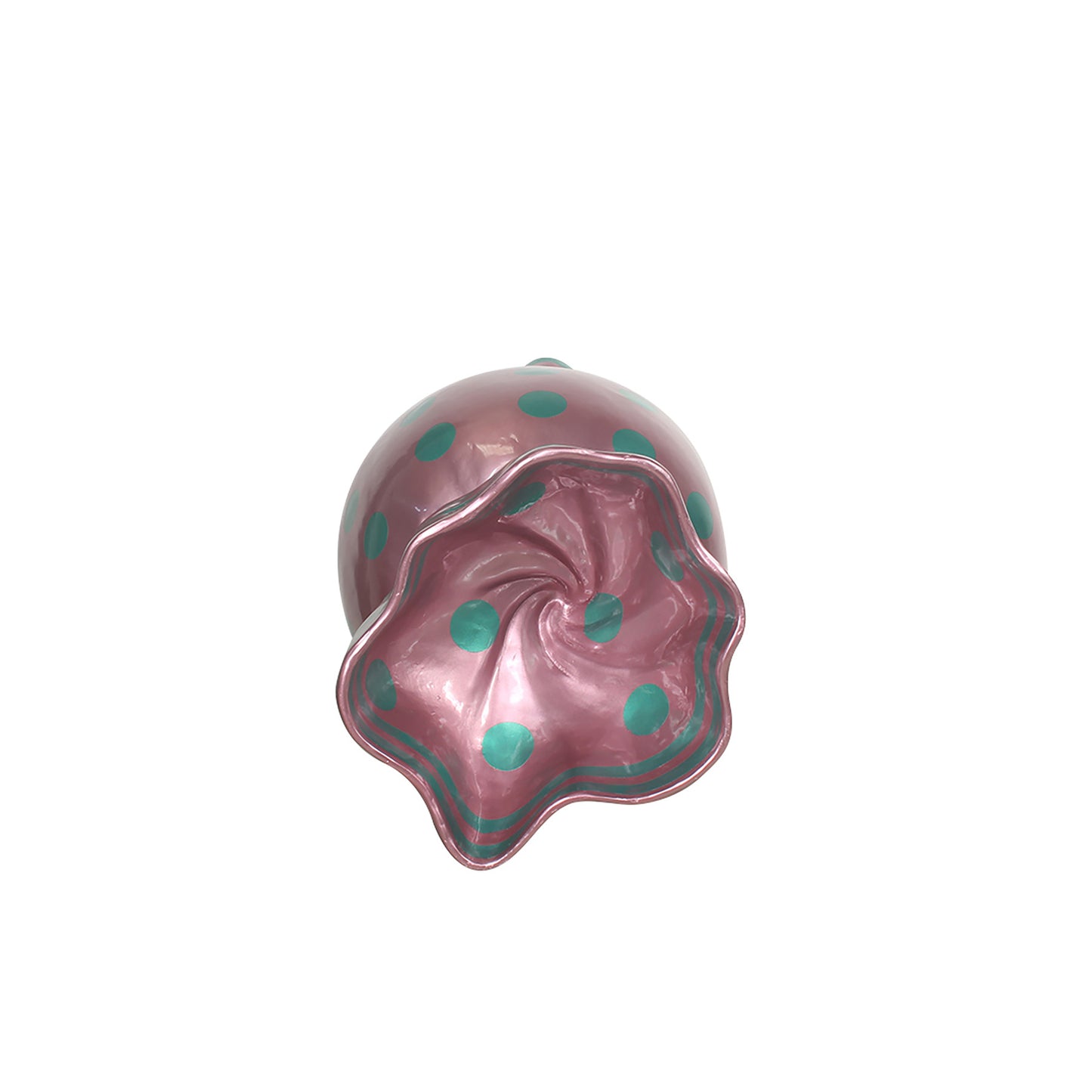 5' Wrapped Oval Candy with Pink Wrapper with Mint Green Polka Dots