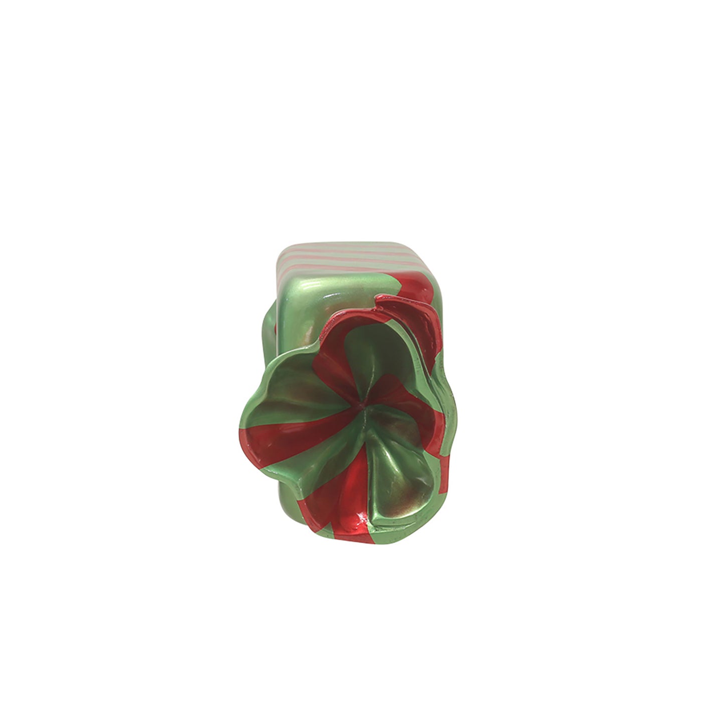 5' Wrapped Rectangle Candy with Green Wrapper and Red Stripes