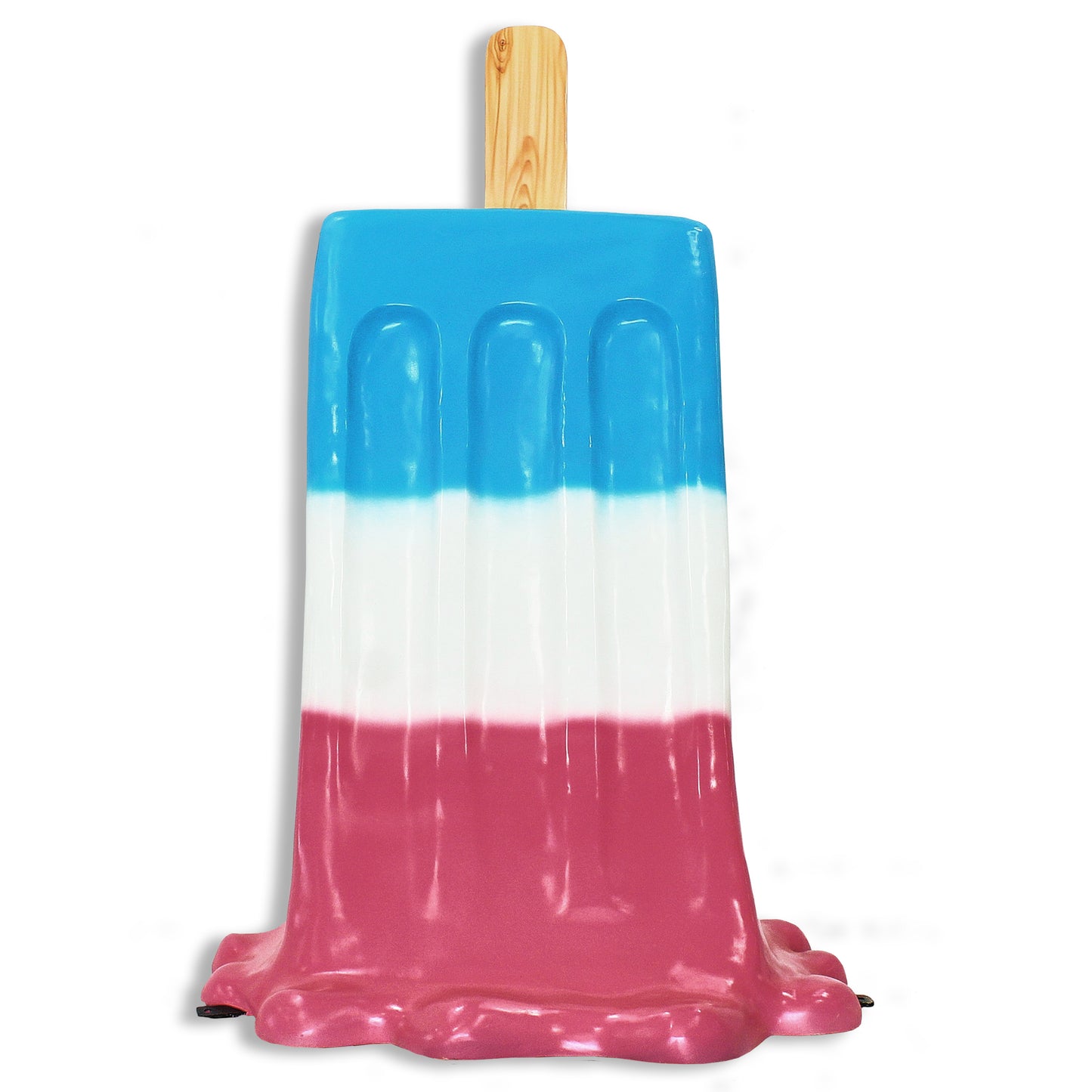4' Pink, White and Blue Melting Popsicle