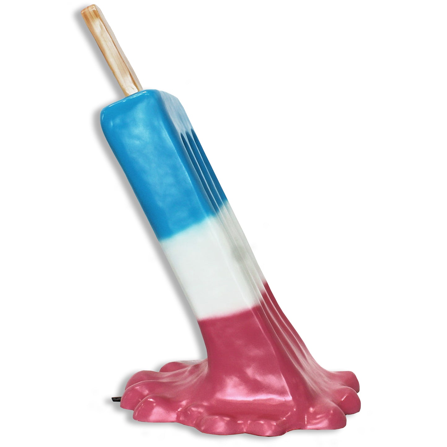 4' Pink, White and Blue Melting Popsicle