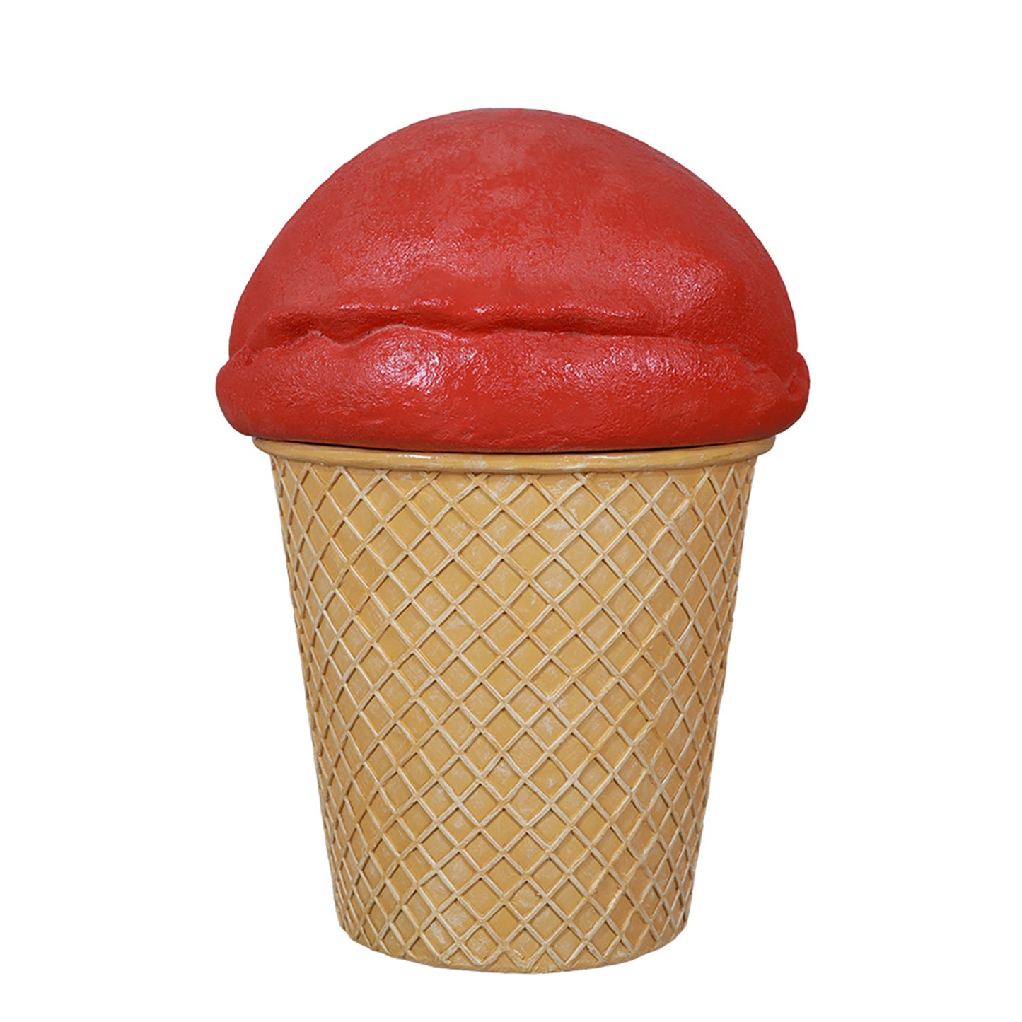 Red Ice Cream Trash Can