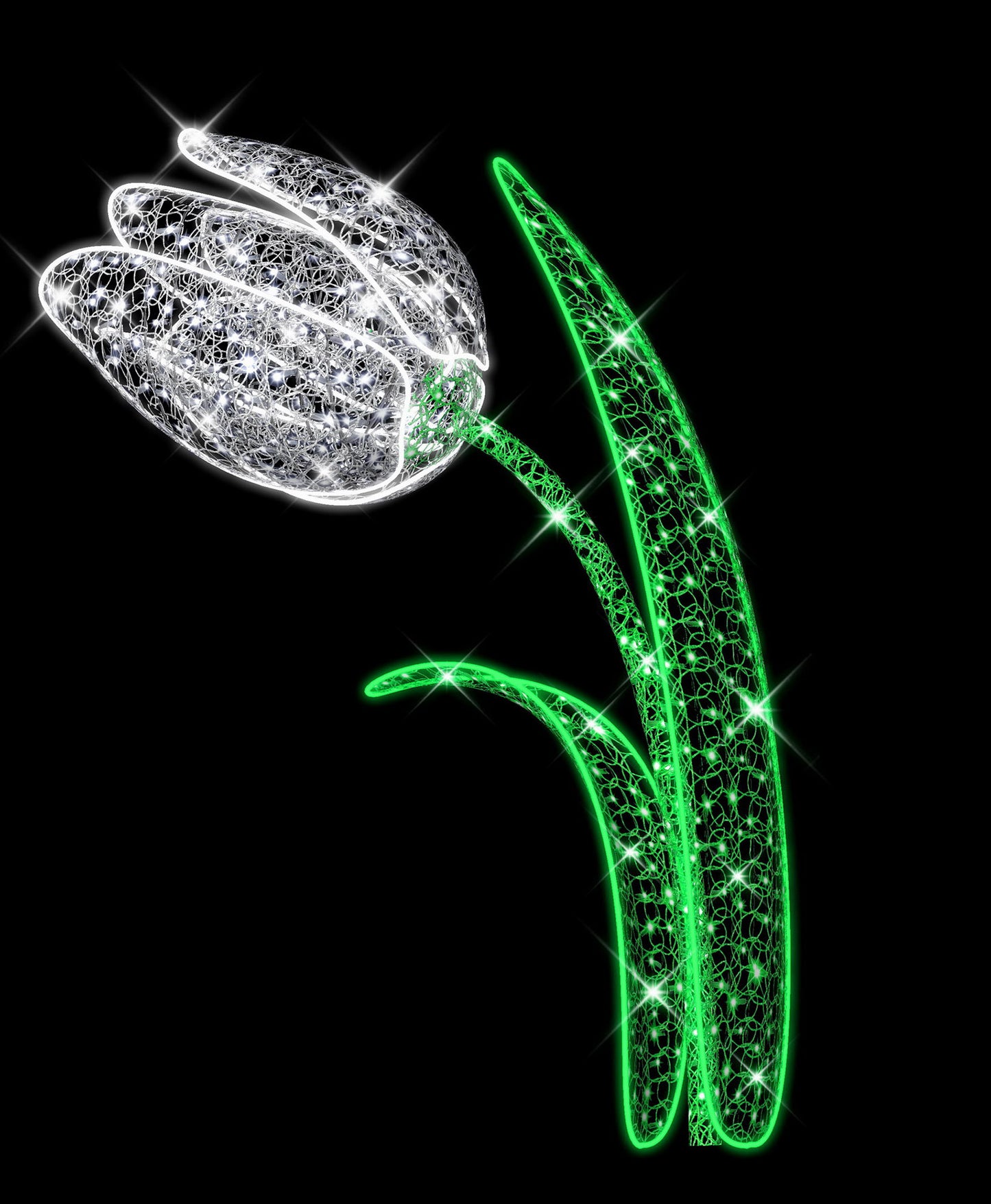 3D 6.5' White LED Tulip Flower