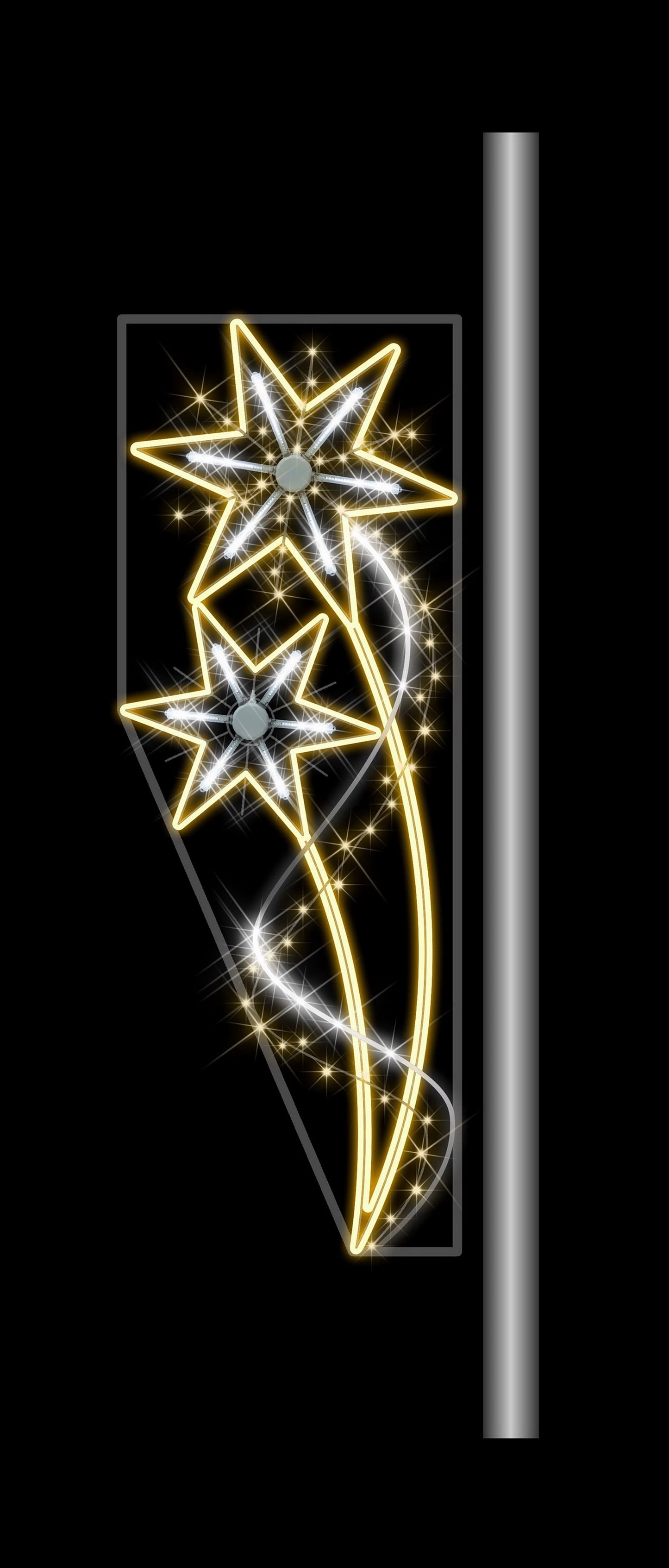 6.5' Double Star Pole Mount with Chasing Effect