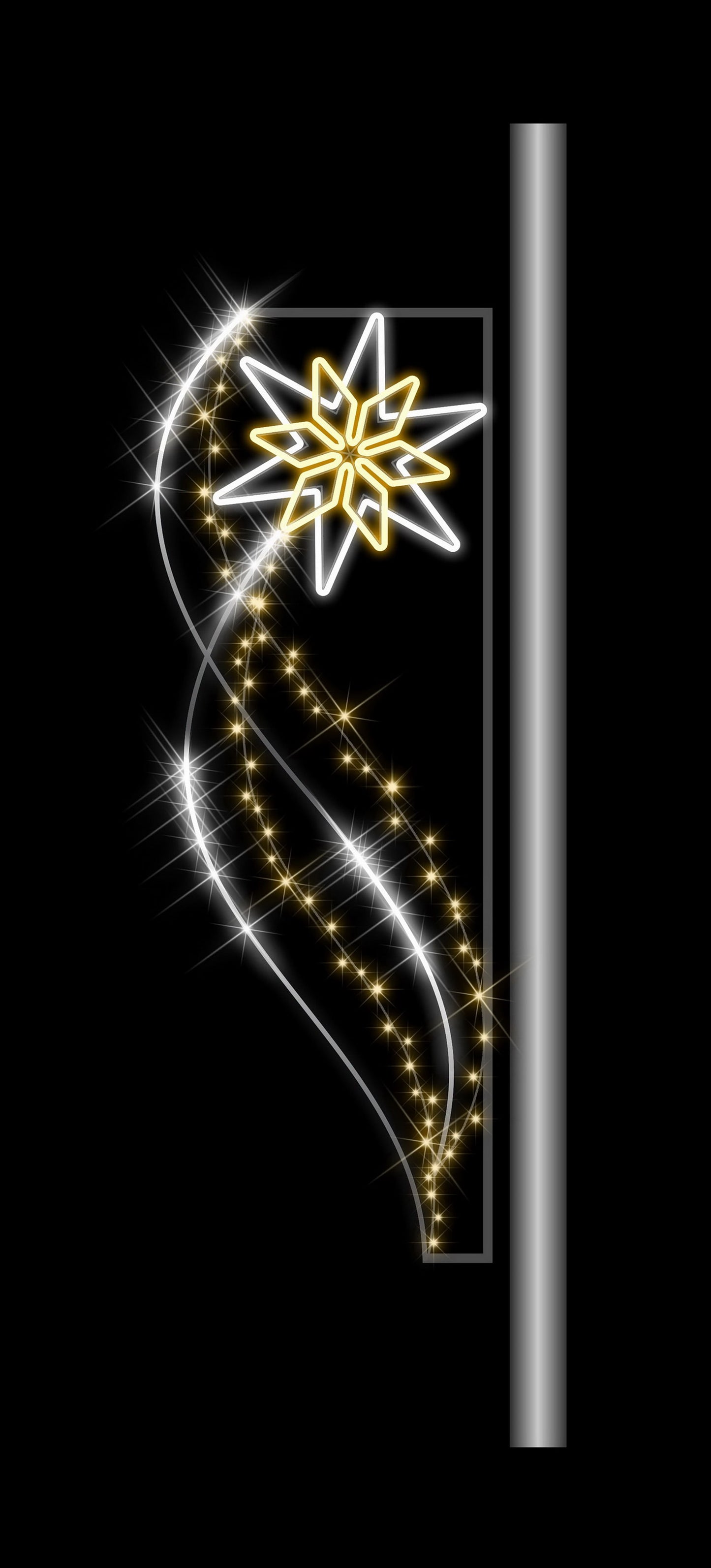 6.5' Snowflake Star Pole Mount with Chasing Effect