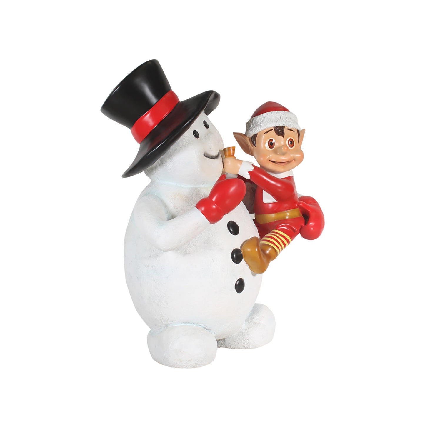 58" Snowman Holding Santa's Elf