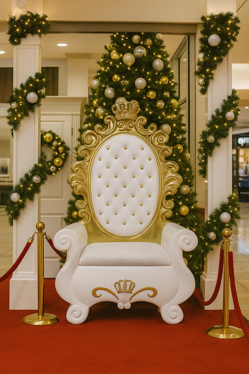 White and Gold Throne with Kings Crown