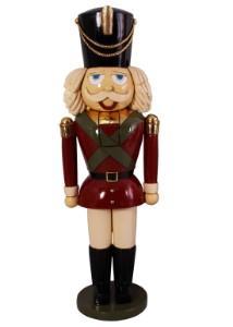 6' Nut Cracker with a Burgundy Coat