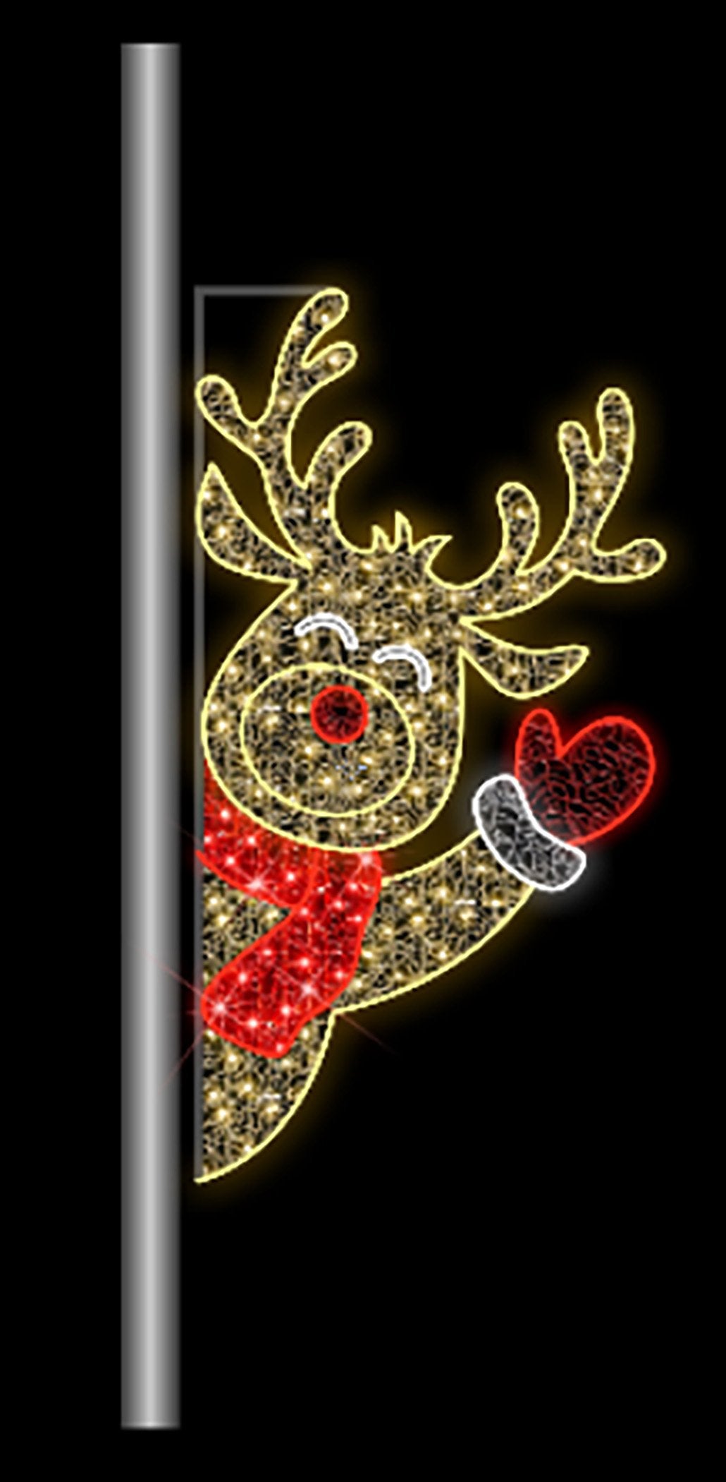 6' Right Side Waving Deer Pole Mount
