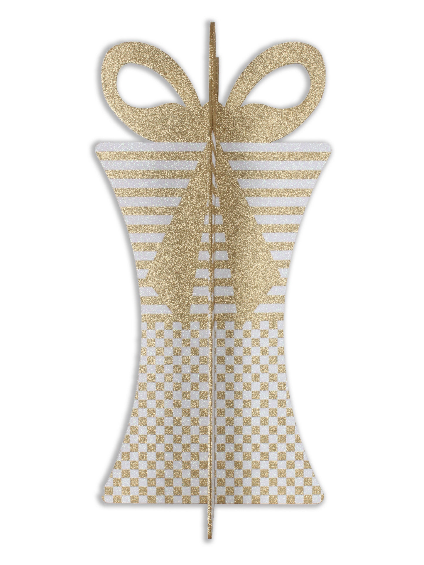 31" Gold and White Gift Box