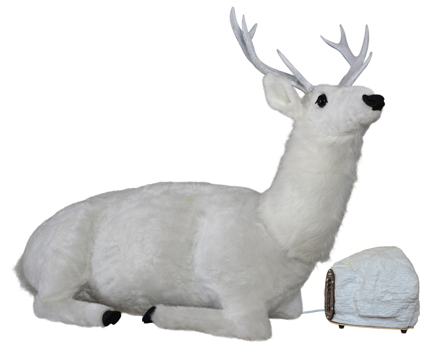 38" Animated Adult White Deer Head moves with Music