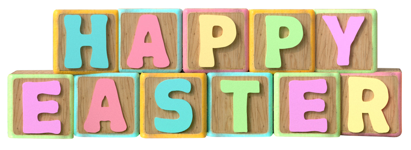2' Happy Easter Blocks