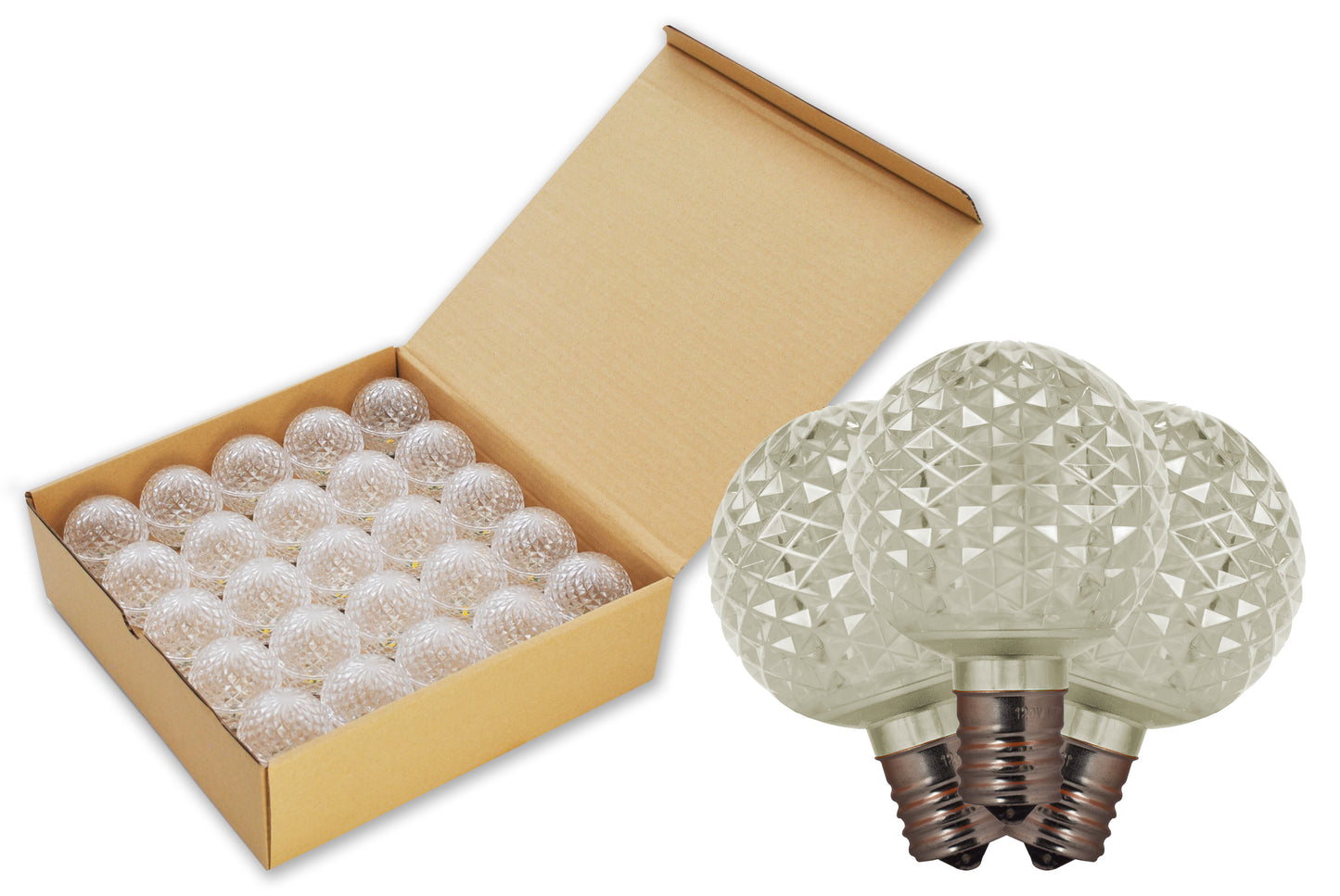 25 Pack G50 SMD Warm White Retrofit Bulb with E26 Bulb