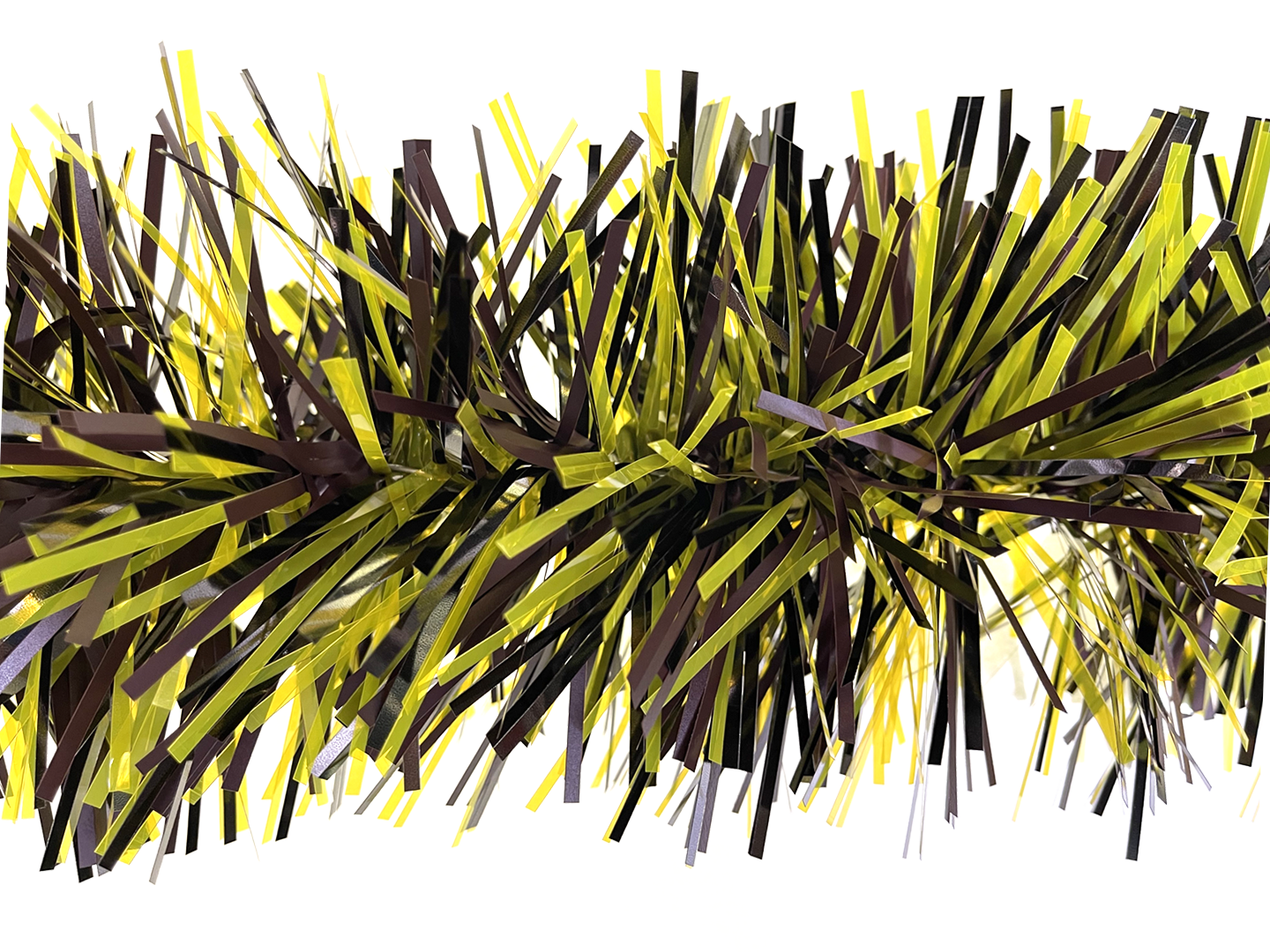6" Matte Brown Metallic Black Translucent Yellow Garland 20' Section