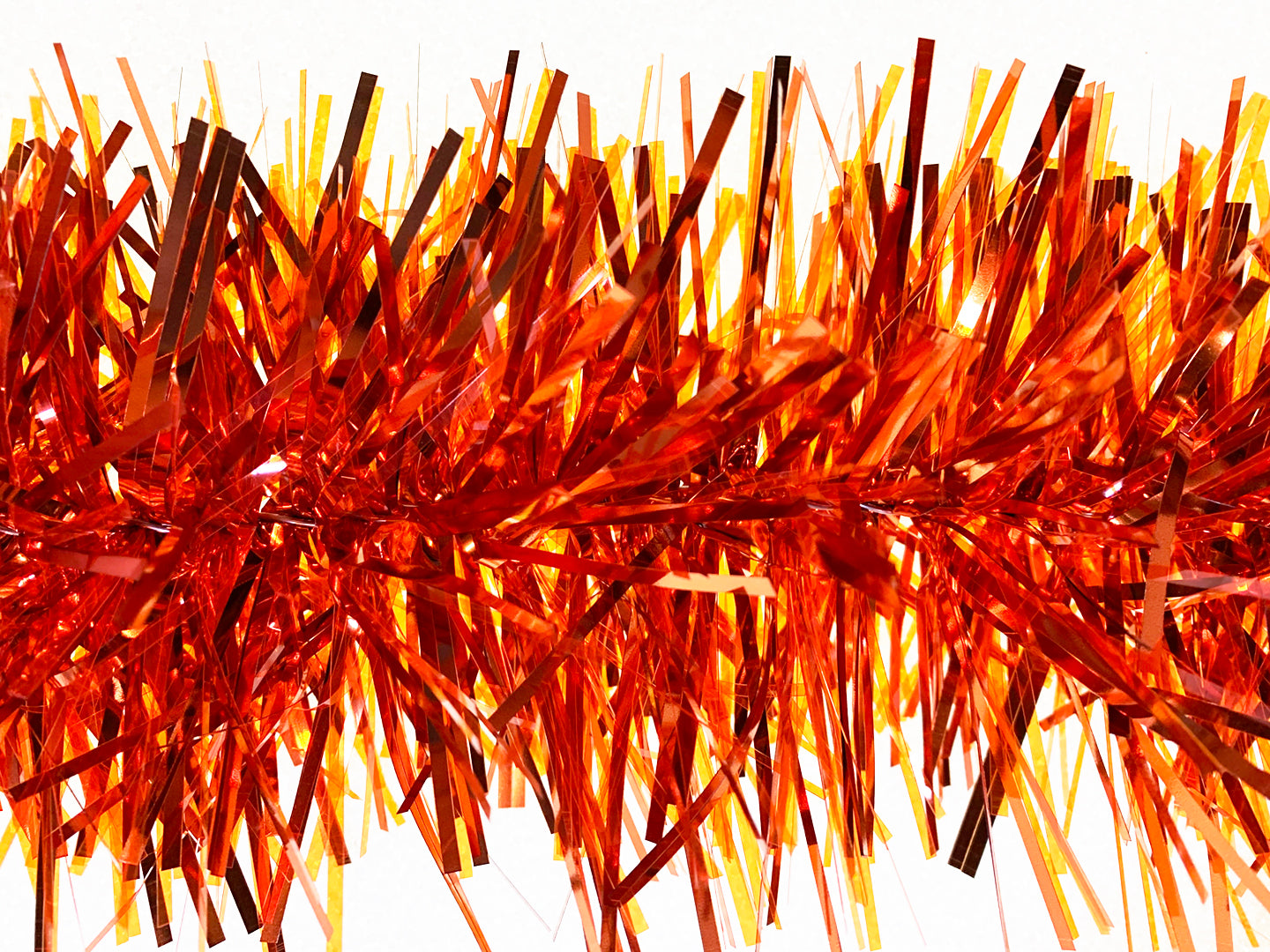 6" Metallic and Transparent Orange Garland 20' Sections