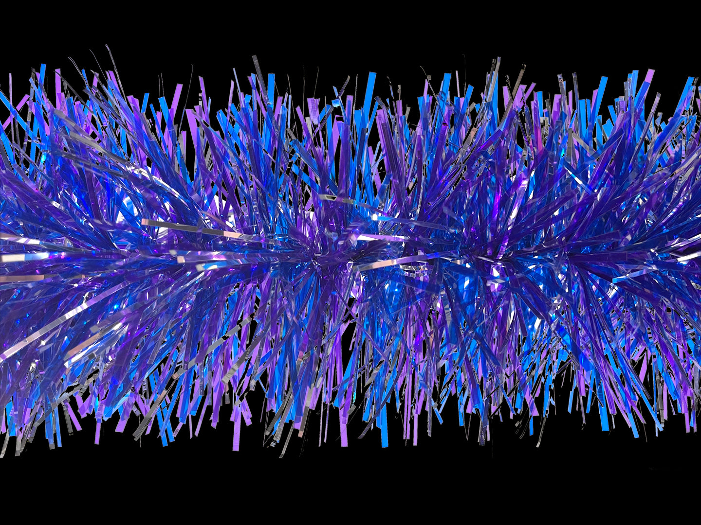 6" Translucent Purple, Mylar Blue and Silver Garland 20' Sections