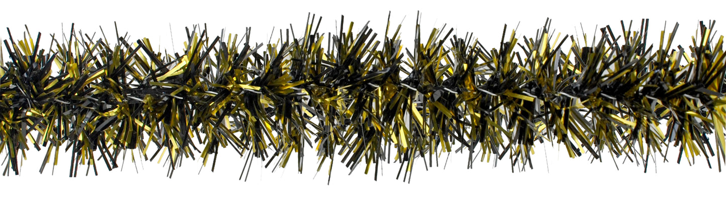 6" Mylar Black and Gold Garland 20' Sections