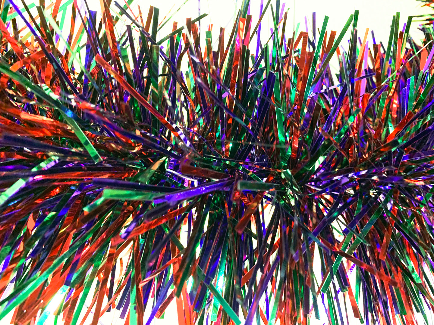 6" Metallic Green Purple and Red Garland 20' Section