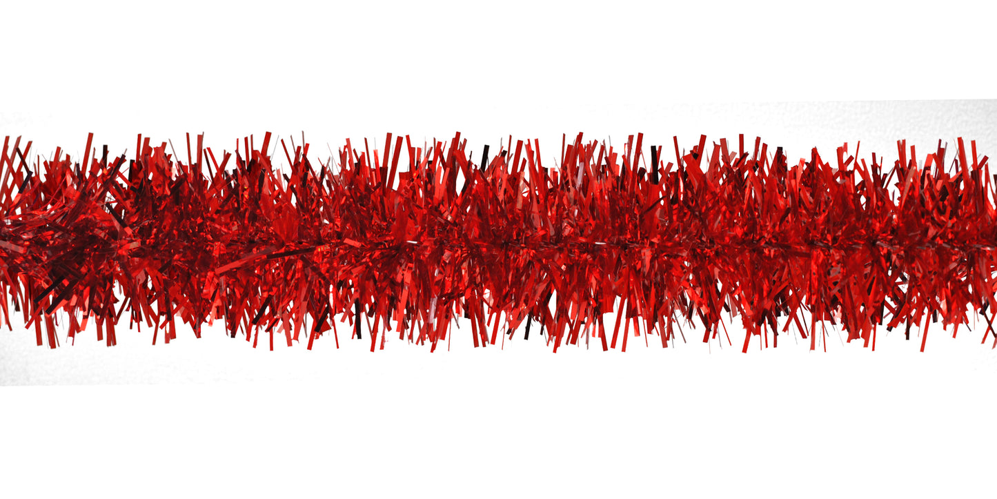 6" Metallic and Translucent Red Garland 20' Sections