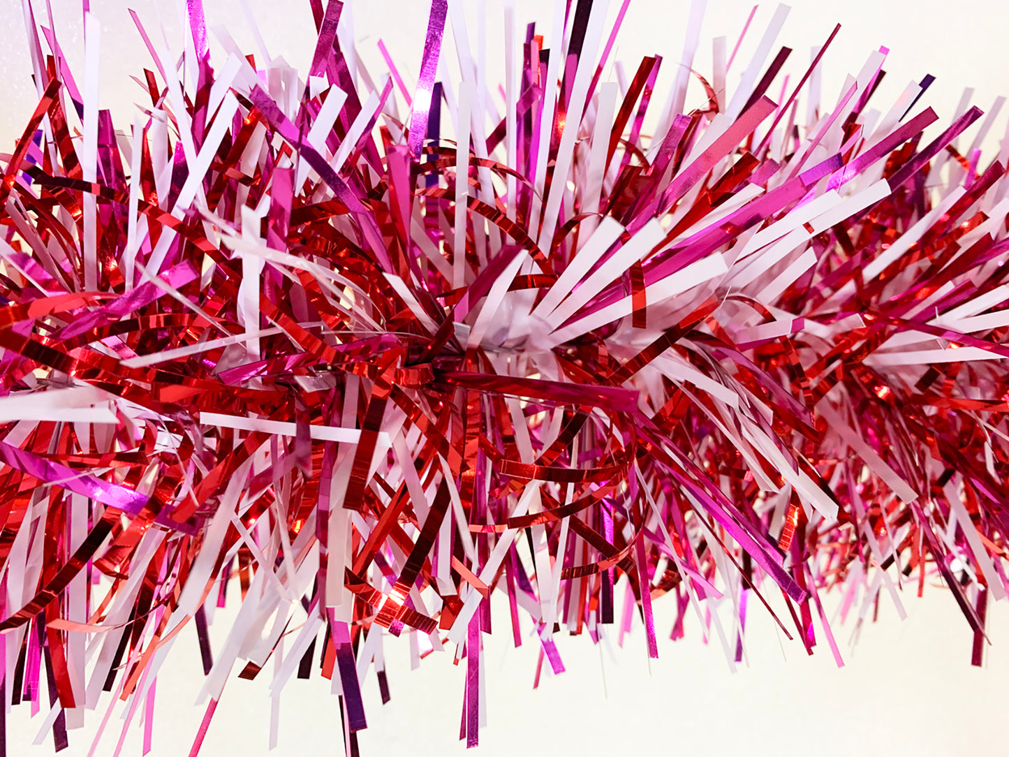 6" Red, Pink and White Stuffed Garland 20' Long