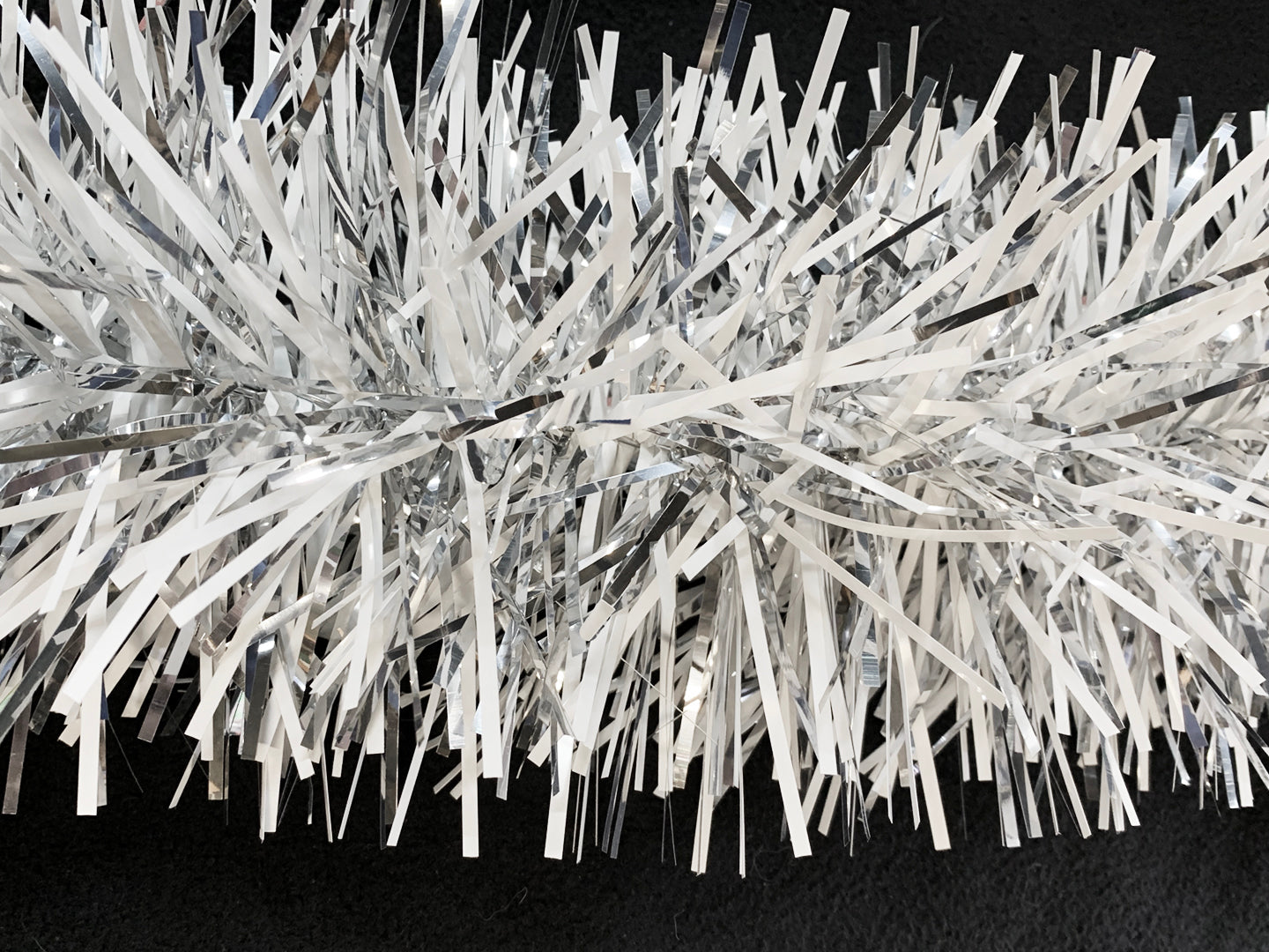 6" White and Silver PVC/Mylar Garland 20' Sections