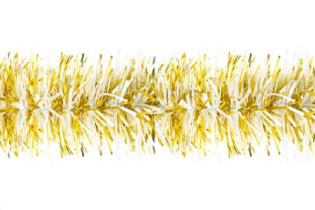 Mylar Stuffed White and Gold 6" Garland