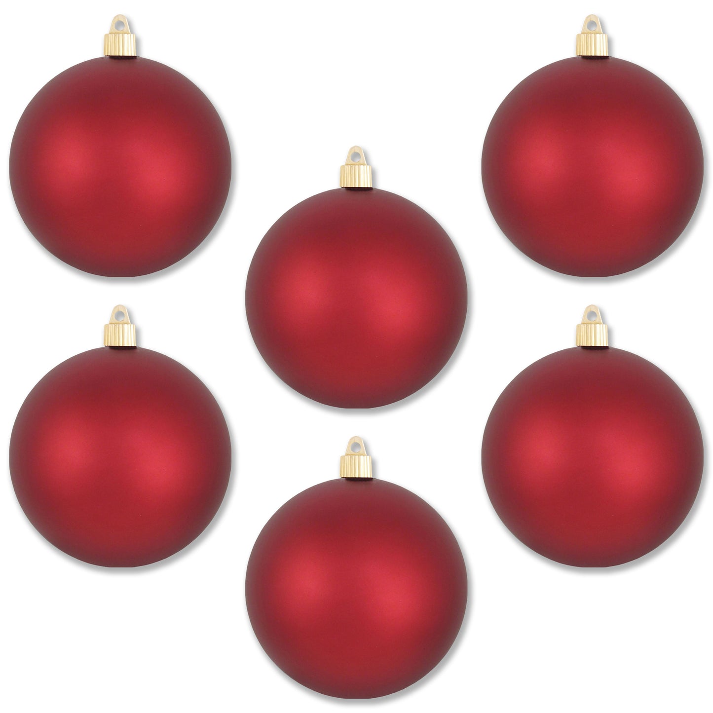 6 Pack 120mm 4.75" Matte Red Ball Ornament
