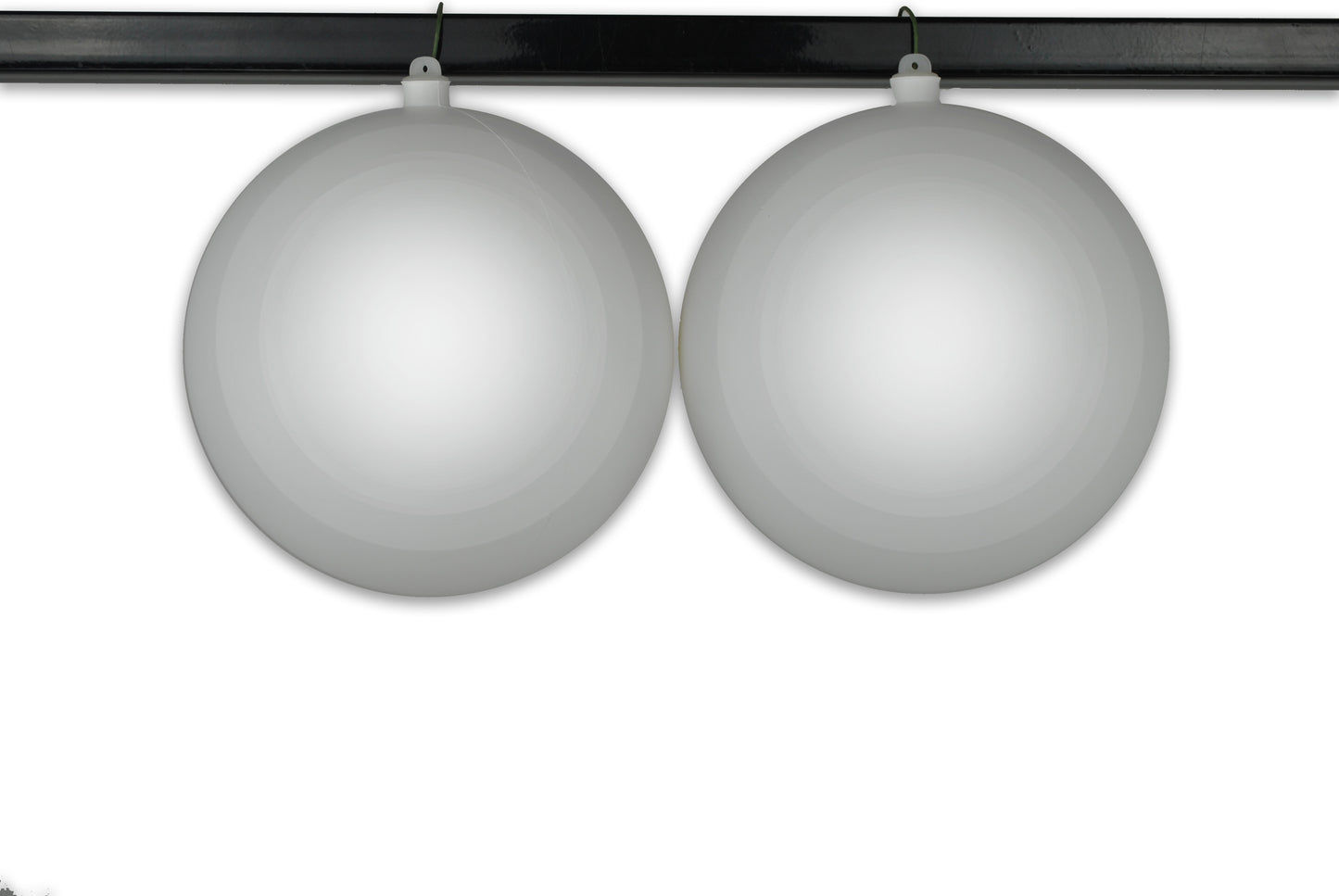 2 Pack 200mm 8" White Matte Ball Ornaments with Wire, UV Coated
