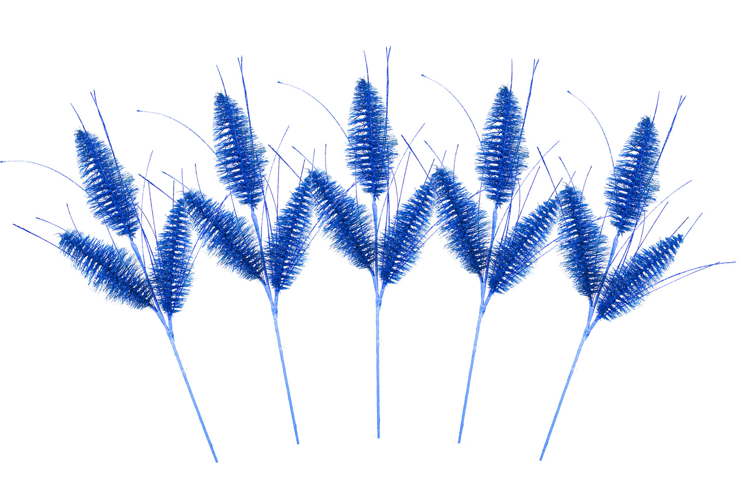 5 Pack of 30" Blue 3 Branch Picks with Glitter Enhancements