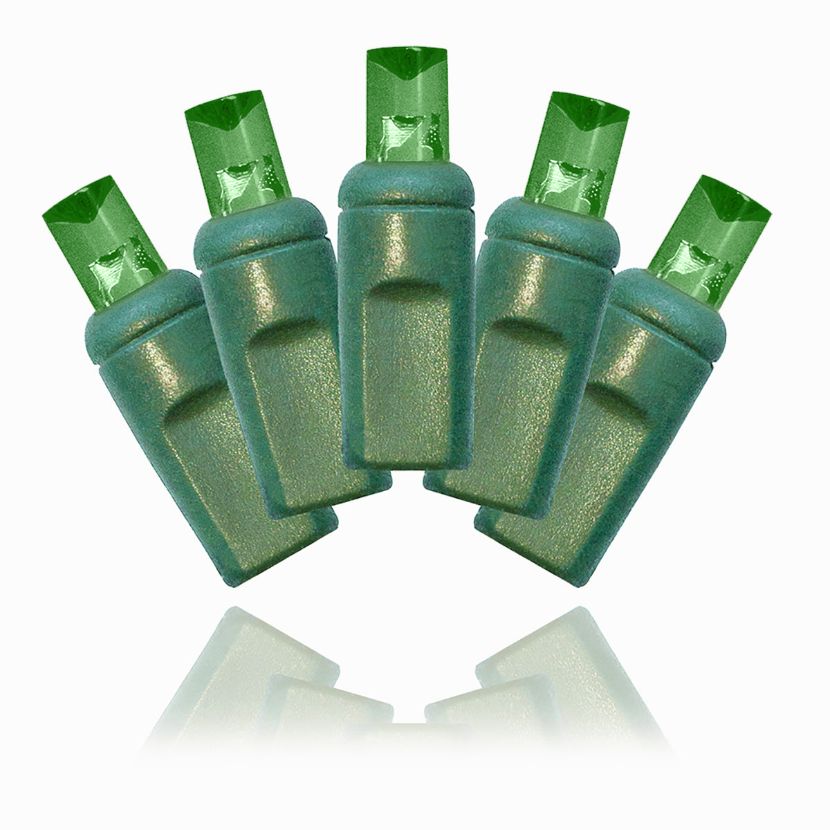 70 5mm Green LED Lights 4" Spacing on Green Wire