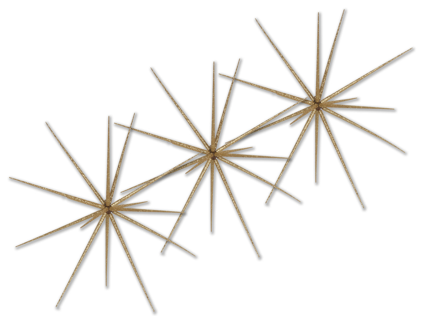 3 Pack of 15" Starburst Ornament with Gold Glitter