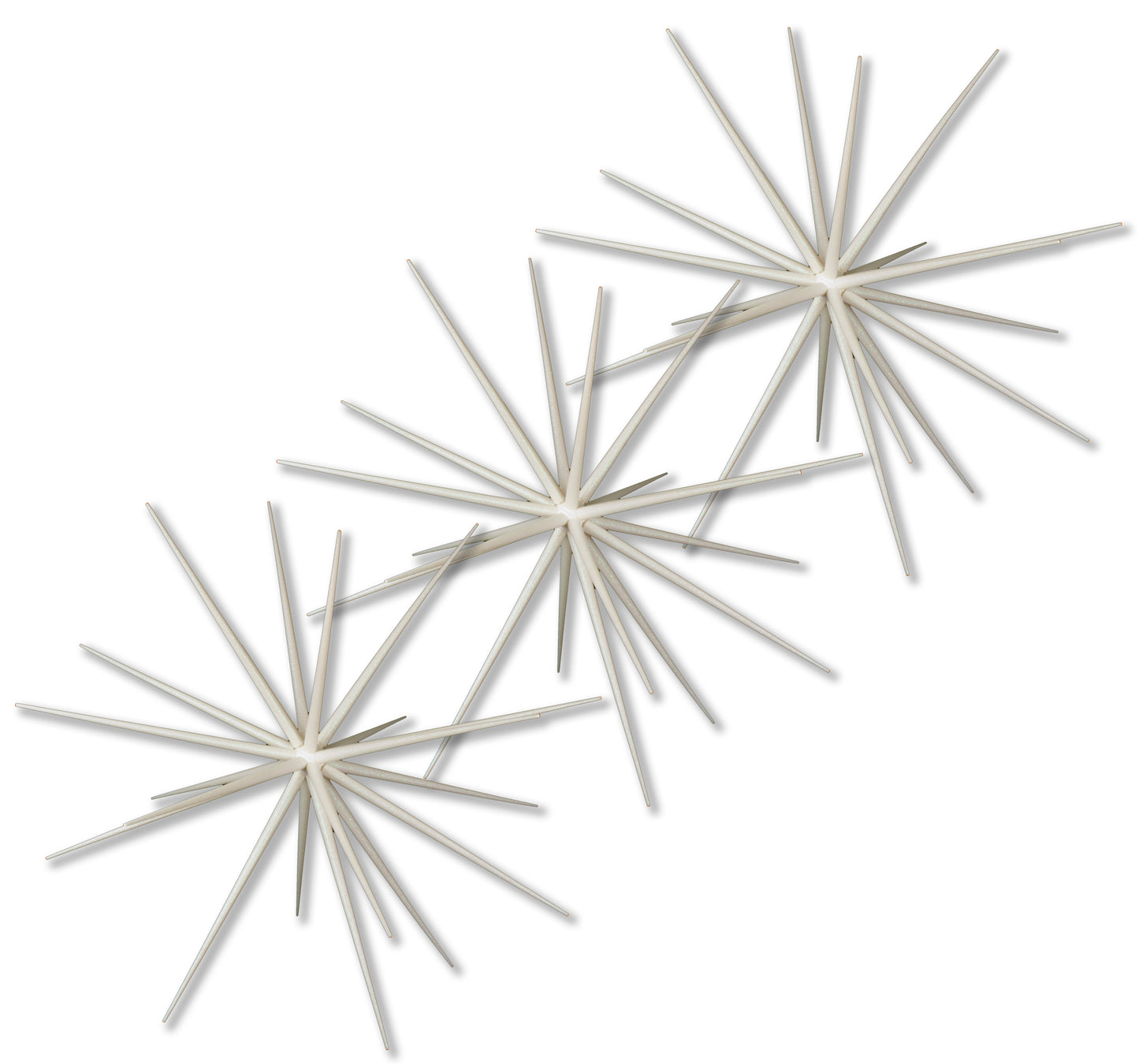 3 Pack of 15" Starburst Ornament with White Glitter