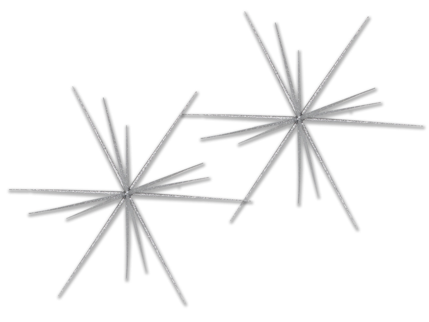 2 Pack of 23" Silver Glittered Starburst Ornament