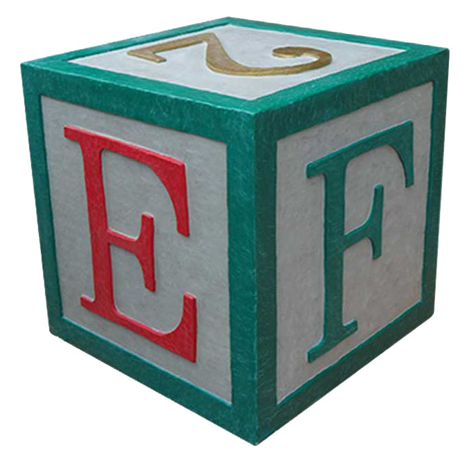 40" Toy ABC Block Outlined in Green