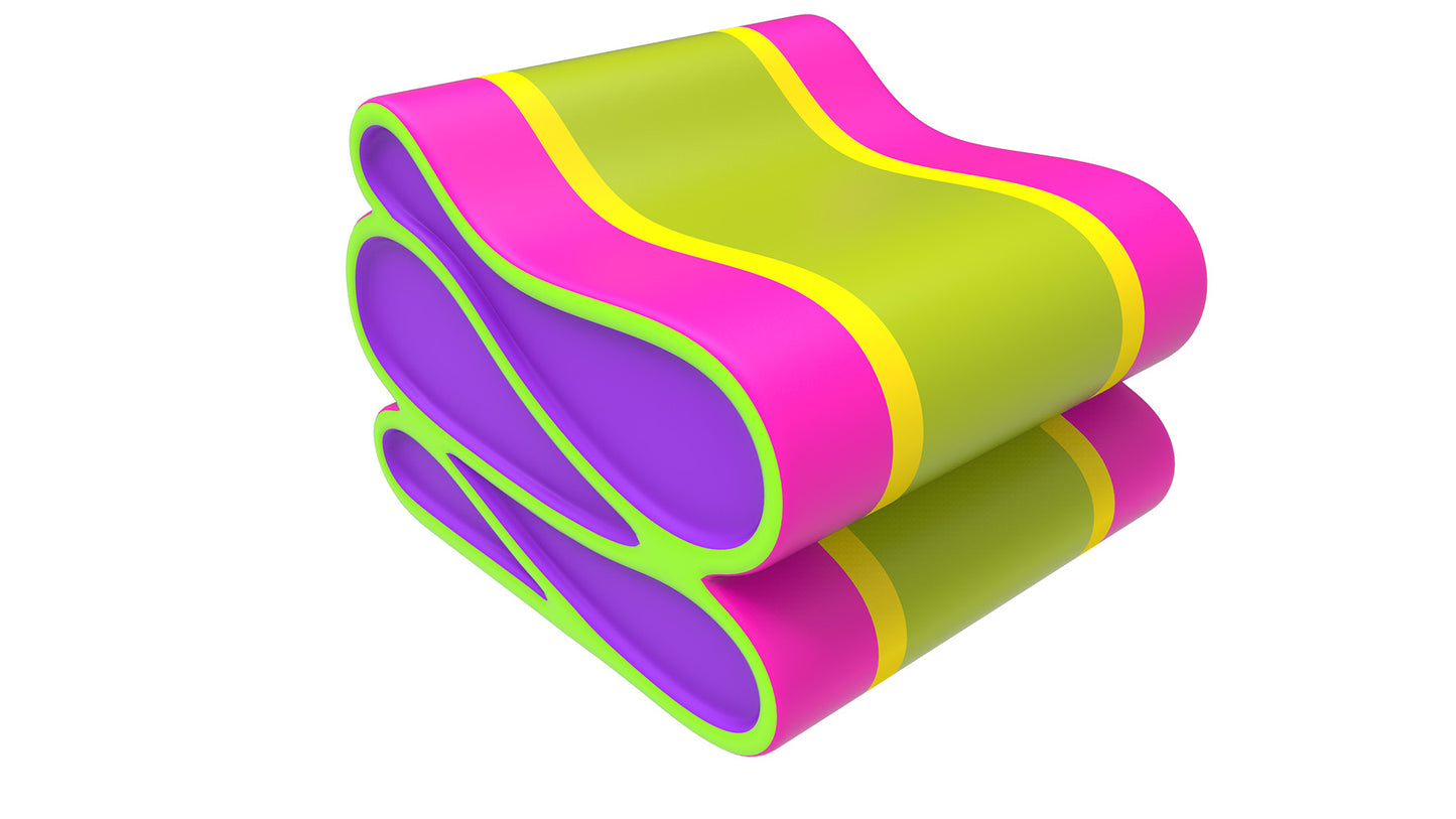 18" Lime Green and Purple Candy Ribbon Stool