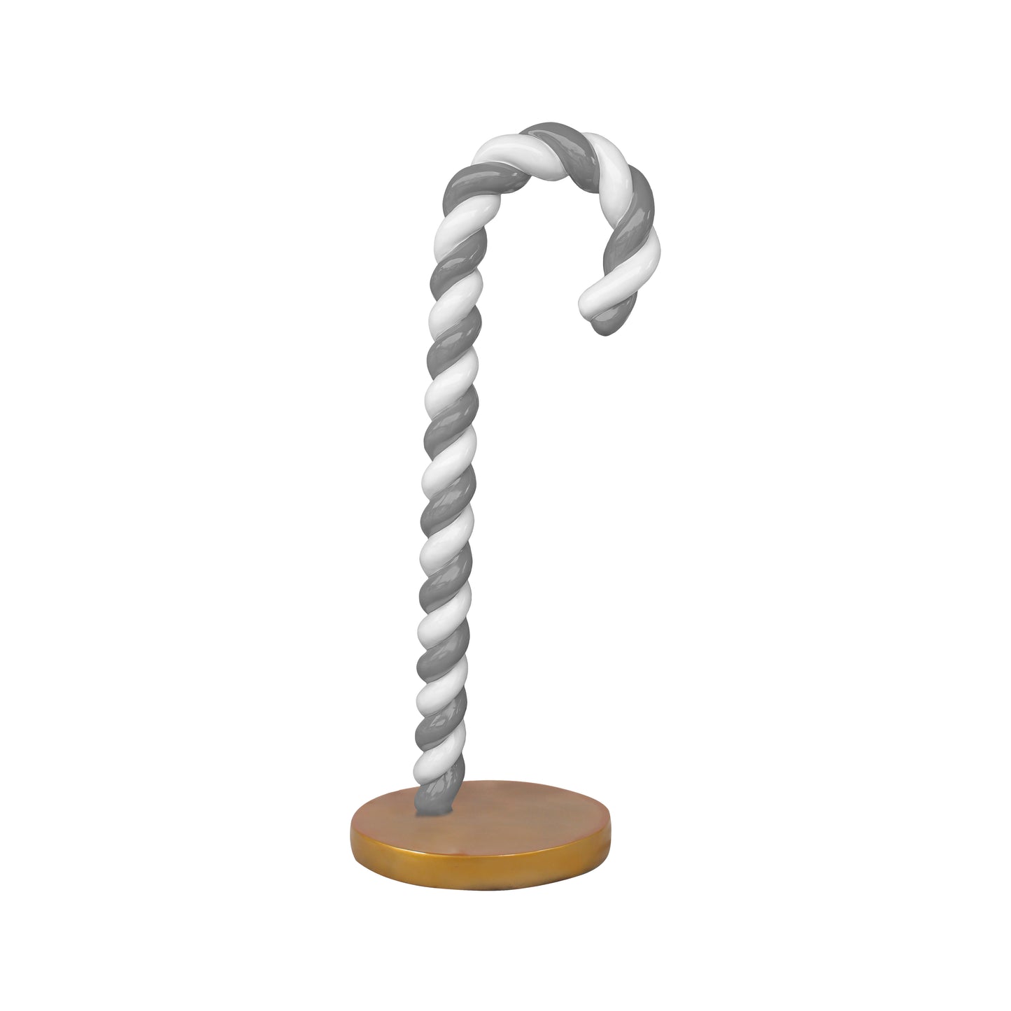 6.5" White and Silver Candy Cane