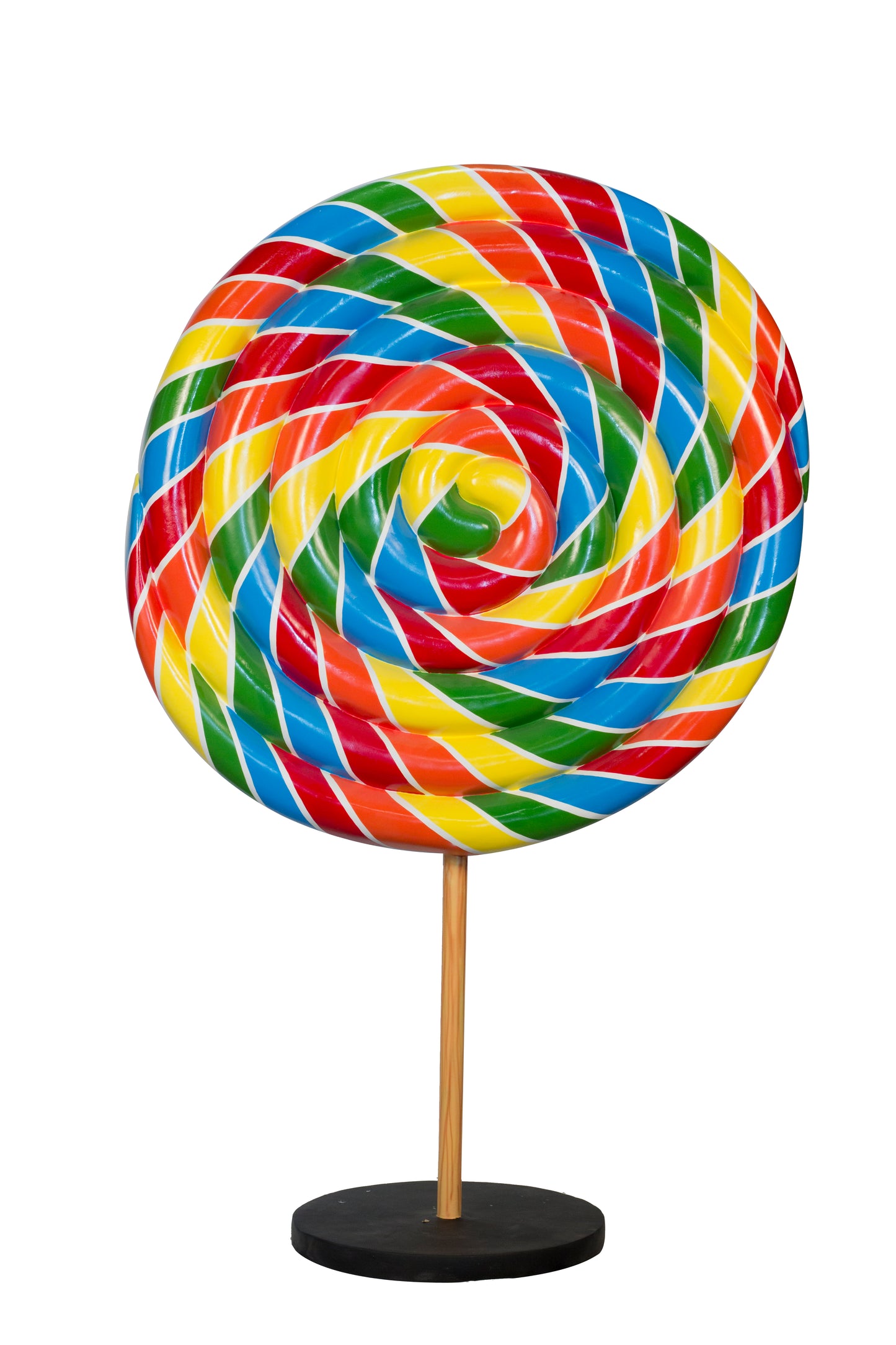 7.5' Rainbow Swirl Peppermint Candy Tree with Base