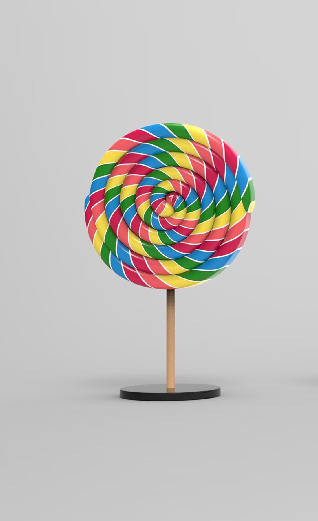 Rainbow Peppermint Candy Tree on Base 3'