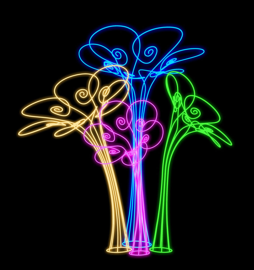 4 Pc 10' Tree Neon Flex Ground Mount