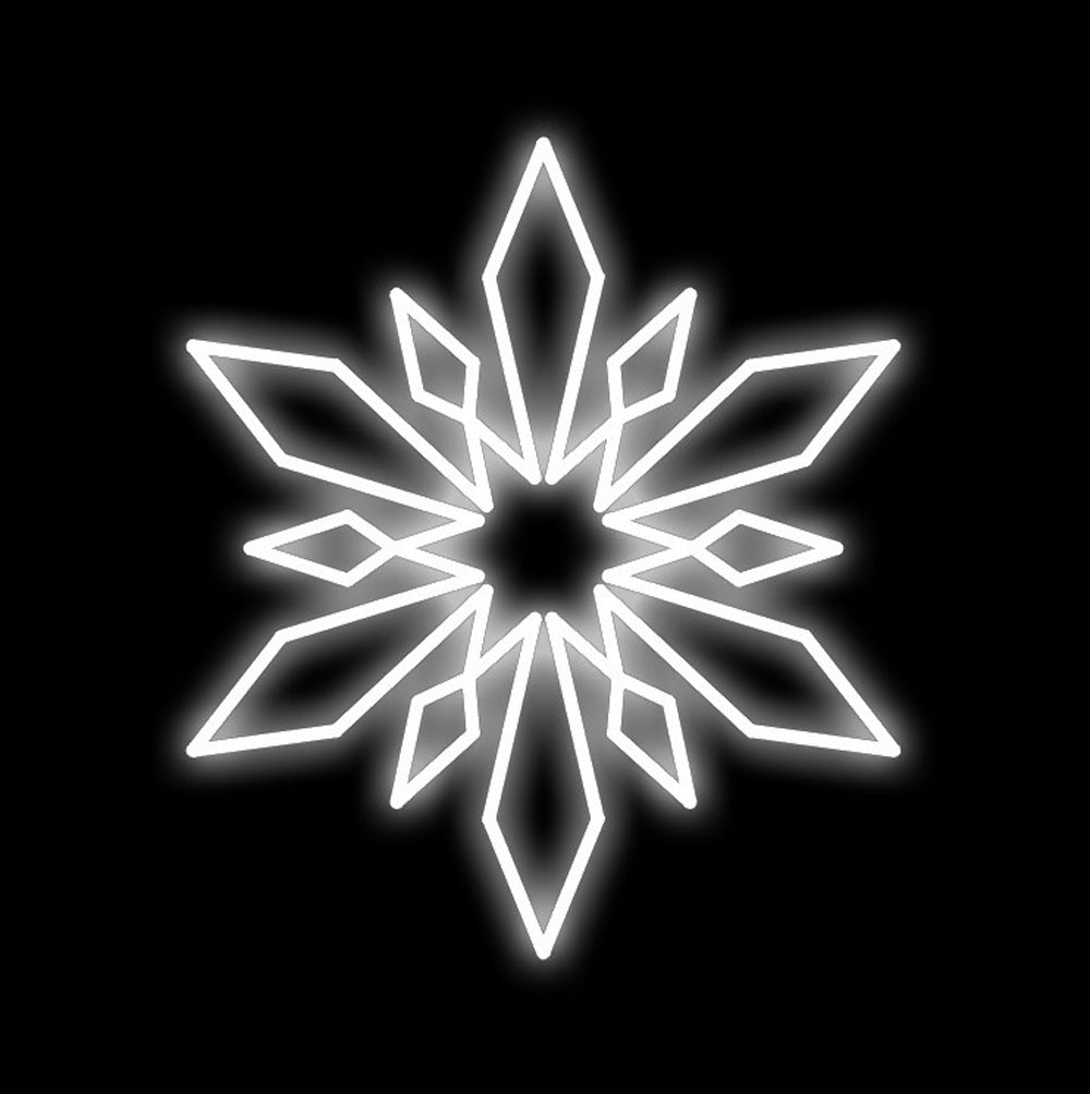2' Pure White LED Snowflake